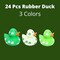 4E's Novelty 24 Pcs St Patricks Day Rubber Ducks - 2 inch Shamrock Rubber Duckies Bulk - St. Patrick's Day Gifts for Kids Party Favors Accessories